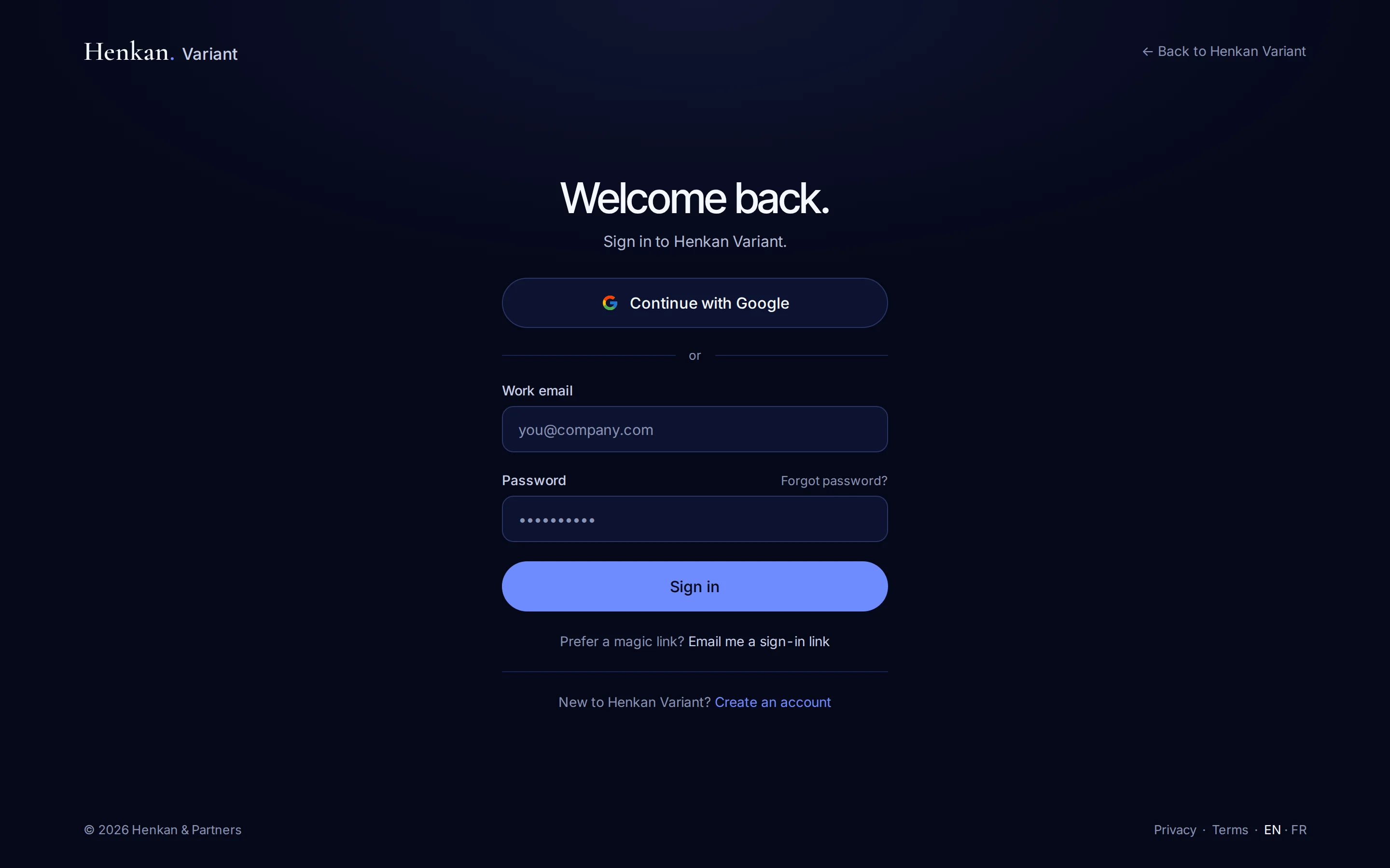 The sign-in page.